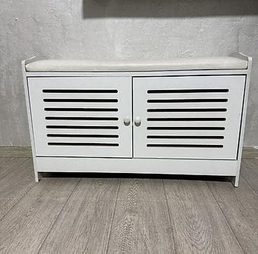 Банкетка, Б/у, С полками, цвет - Белый