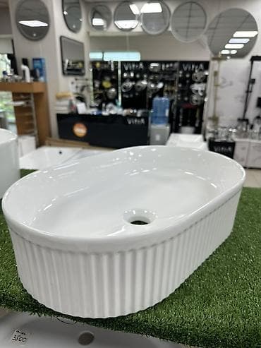 Раковина для ванной, Особенности: Глянцевое, Овальная форма, Материал: Керамика