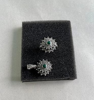 серебряные украшения: Набор украшений, Проба 925, Женские, Новый — 1