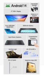 планшеты ноутбуки: Планшет, Acer, память 128 ГБ, 10" - 11", 4G (LTE), Новый, Классический цвет - Серый — 6