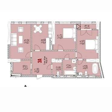 500: 3 комнаты, 110 м², Элитка, 16 этаж, Готовая ПСО (под самоотделку) — 3