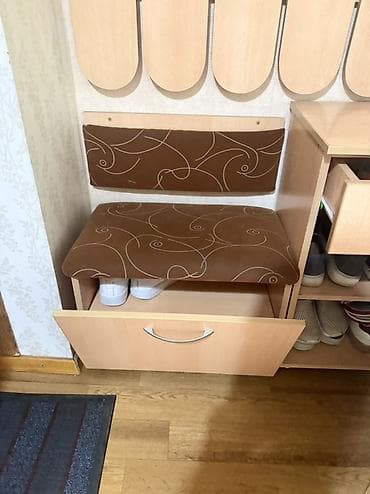 Гарнитуры для зала: Гарнитур для прихожей, Б/у, Вешалка, ДСП, Самовывоз, цвет - Бежевый — 4