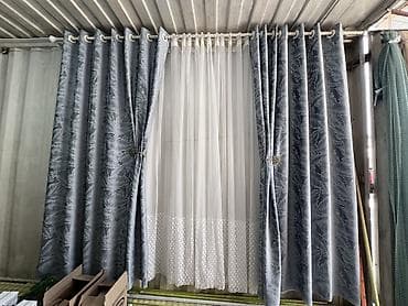 Комплект штор, С тюлем в комплекте, Готовое изделие, Новый, Для балкона, Для беседки, Для ванной и душа