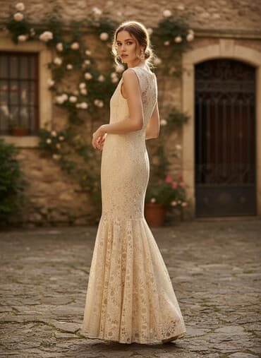 свадебные платья хиджаб бишкек: Вечернее платье, Русалка, Длинная модель, Без рукавов, Открытая спина, S — 1