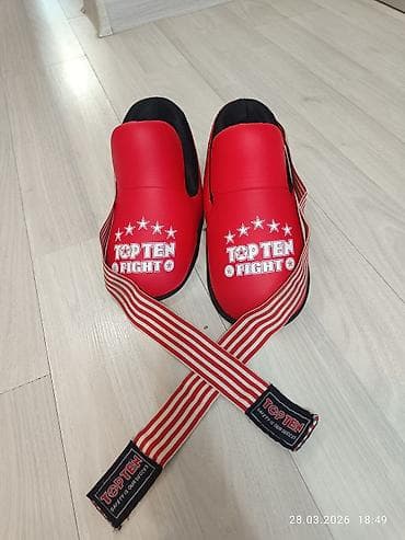 Перчатки: Защитные футы Top Ten Fight (кики) для кикбоксинга/таэквондо. - Цвет — 1