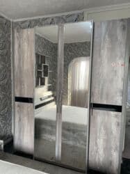 двухъярусные железные кровати бу: Уктоочу бөлмө гарнитуру, Колдонулган, Эки кишилик керебет, Шкаф, Комод, Кыргызстан, Жыгач, Өзү алып кетүү, түсү - Боз — 3