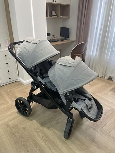 easy walker: Детская коляска для двоих Baby Jogger City Select LUX (серый текстиль — 1