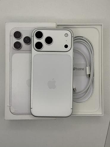обмен на электро: IPhone 17 Pro Max, Б/у, Серебристый, Кабель, Коробка, 100 % — 1