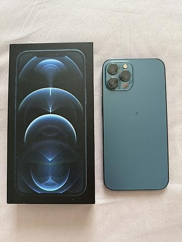 IPhone 12 Pro Max, Б/у, 128 ГБ, Pacific Blue, Коробка, 79 %