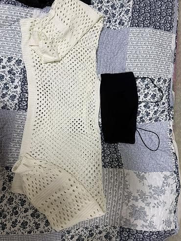 шапка zara: Набор одежды и аксессуаров: 1) Вязаная шапка-бини, молочного цвета. - — 3