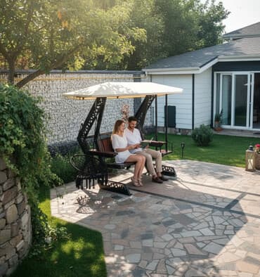 кресло качели для дачи: Садовые качели Металл, Со спинкой, С крышей — 1