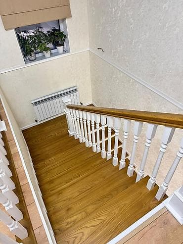 3д пол: Деревянная лестница Для дома, Форма лестницы: Много-маршевая, Стиль: Классический — 8