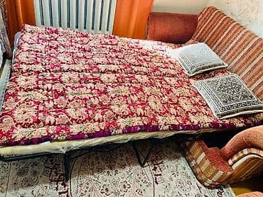 диван раскладной с креслами: Комплект мягкой мебели, цвет - Оранжевый — 5