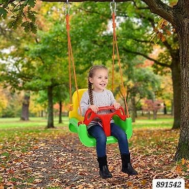 детская качели: Детские подвесные качели с сиденьем‑креслом и передней перекладиной - — 1