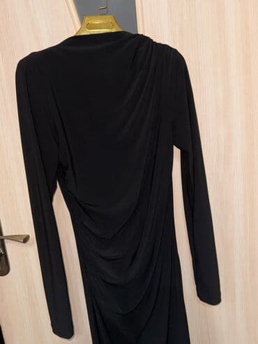 длинное черное платье с разрезом: 1) Шакарное элегантное платье с открытыми плечиками. Турция, в — 6