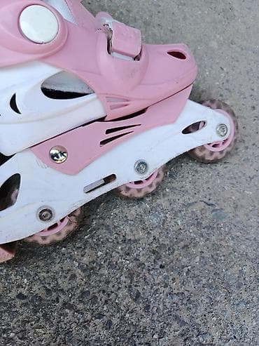 Спорт и отдых: Детские раздвижные роликовые коньки Surge - Цвет: розово-белые с — 3