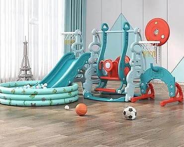 Балдар транспорту: Качеля с горкой и баскетбольной стойкой бассейн с шариками в — 2