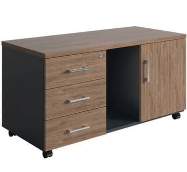 Тумба для оргтехники NPW-410 тёмный орех/антрацит предназначена для at lalafo.kg Тумба для оргтехники NPW-410 тёмный орех/антрацит предназначена для