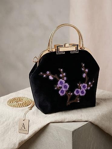 Клатч, Материал: Бархат, Женские, Новый