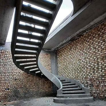 битон: Бетонная лестница Для дома, Форма лестницы: Много-маршевая — 5