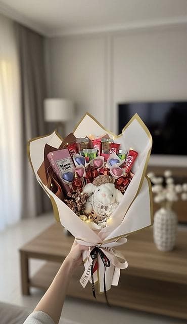 Шоколадный букет с игрушкой 🔥 Цена по акции 1750 сом В НАЛИЧИИ!!🔥 🚕