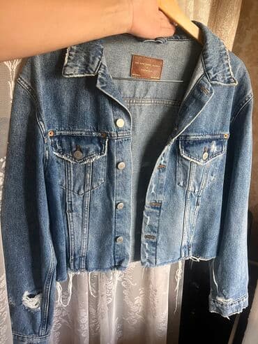 женские джинсовые куртки большого размера: Джинсовая куртка, Свободная модель, Осень-весна, S, M — 2