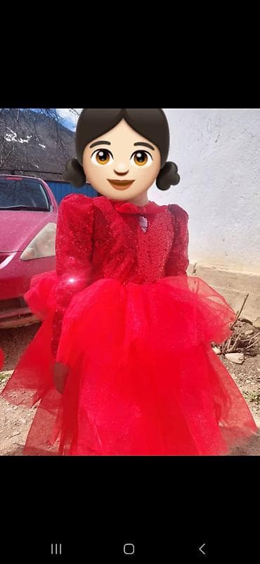 Детское платье, цвет - Красный