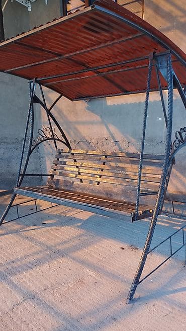 отрезной круг: Садовые качели Металл, Со спинкой, С крышей — 1