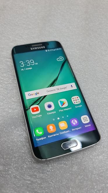 Техника и электроника: Samsung Galaxy S6 Edge, Б/у, 64 ГБ, цвет - Зеленый — 3