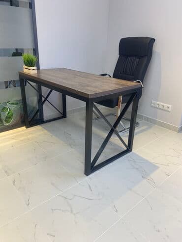 офисные столы бу: Стол лофт для офиса 
Длина 1.20 
Ширина 60
Высота 75 — 5