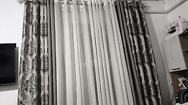 готовые шторы: Комплект штор, Жаккард, С тюлем в комплекте, Готовое изделие, Для спальни — 4