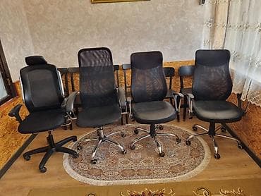 игровое коесло: Офисное кресло, С колесиками, цвет - Черный — 6