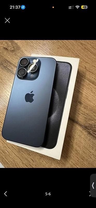 IPhone 15 Pro, 256 ГБ, Blue Titanium, Коробка, 80 %