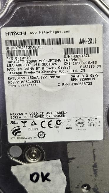 5v: Накопитель для ПК, Hitachi, HDD, 3.5", Для ПК — 3