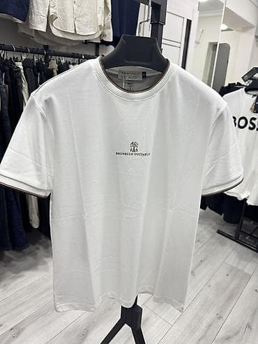 Эркектер кийими: Эркектердин футболкасы, S, M, L, Жаңы, түсү - Ак, Өзү алып кетүү — 1