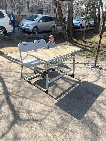 Офисная мебель: Комплект парты и стула, Новый, Самовывоз, Бесплатная доставка, Платная доставка, цвет - Серый — 2