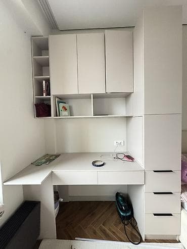 полк: Комплект офисной мебели, Полка, МДФ, цвет - Серый — 1