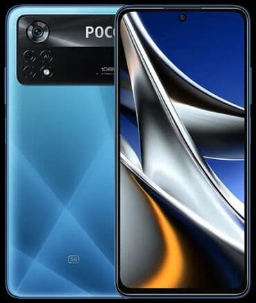мобильный модем: Poco X4 Pro 5G, Колдонулган, 256 ГБ, түсү - Көк, 2 SIM — 1