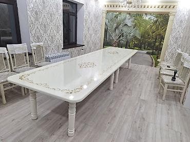 большой обеденный стол: Стол для зала, Не раскладной, Прямоугольный — 2