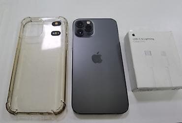 чехол 12 mini: IPhone 12 Pro, Б/у, 128 ГБ, Графит, Кабель, 79 % — 2