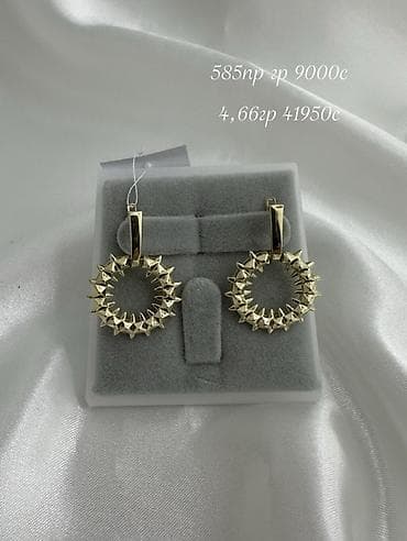 Серьги, Проба 585, Без вставки, Женские, Новый