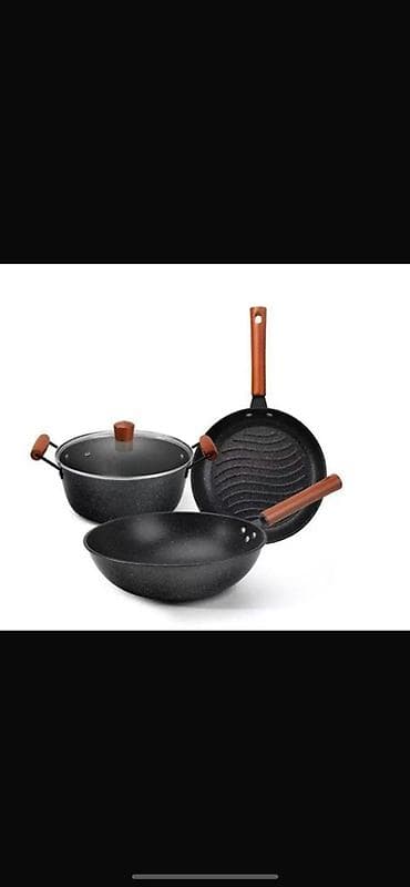 Набор посуды AMANY 3 в 1 Состав набора: - Кастрюля/казан с крышкой из