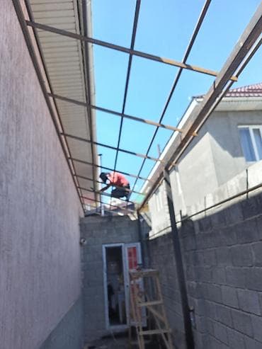 навесы во дворе: Навес, Другая форма, Металл, Поликарбонат, Установка — 2