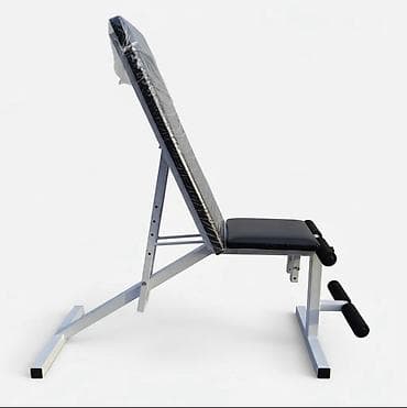 слики: Силовая скамья с регулируемой спинкой и упорами для ног - — 1