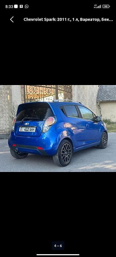 sonata 2018: Chevrolet Spark: 2011 г., 1 л, Вариатор, Бензин, Хэтчбэк — 4