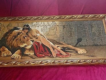 Панно/картина в раме «Египетская царица с львом» - Сюжет — 1
