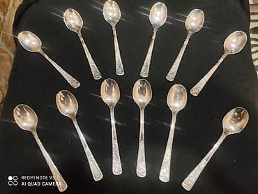 Посуда: Набор мельхиоровых ложек в подарочном футляре — 3