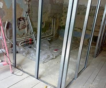 Водопр.перегородки из гипсокартона. обшивка стен гипсокартоном