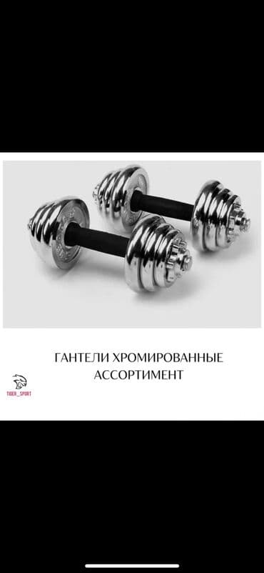 настольные теннисные ракетки: Гантели хромированные 10+10 кг 
заводские Китай — 1