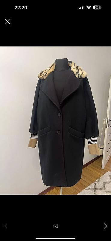 nike air max plus: Пальто, Классика, Твид, Длинная модель, Двубортная модель, M — 2